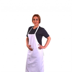 Beyaz Alpaka Aşçı Ön Önlük