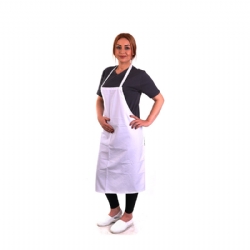Beyaz Alpaka Aşçı Ön Önlük