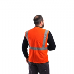 Unisex Turuncu Mühendis Tipi İkaz Yeleği